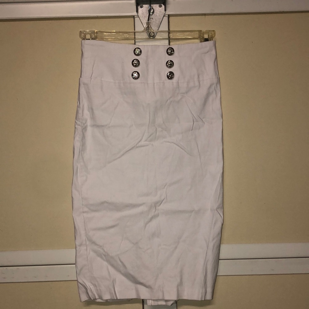 #1653 ABN SZ4 stretchy tight knee length Skirt zipper
